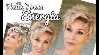 Belle Tress ENERGIA Wig Review  Champagne With Apple Pie  Textured Pixie [upl. by Yelrah421]