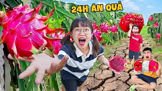 Hà Sam thử Thách 24H Ăn Tất Cả Các Loại Trái Cây Quanh Làng  Thanh Long Cực Ngon [upl. by Aihsenor819]