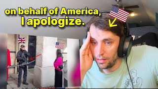 American reacts to Armed British Police VS Obnoxious American Tourists [upl. by Ynogoham]