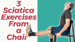 3 Great Sciatica Exercises Sitting In A Chair [upl. by Hellah506]