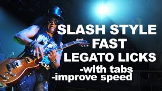 Learn Slash style fast legato amp soloing tricks rock blues guitar lesson with tabs improve speed [upl. by Ninaj]