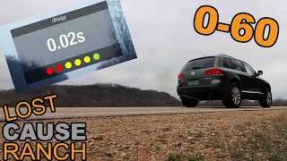 How Fast is my Modified V10 TDI Touareg 060 mph Test of Straight Piped VW Touareg [upl. by Aynwat]