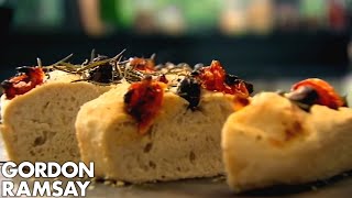 Olive Rosemary and Tomato Focaccia  Gordon Ramsay [upl. by Albertson681]