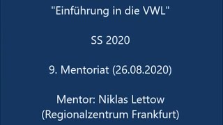 Einführung in die VWL Mentoriat 9 SS 2020 [upl. by Anawahs]