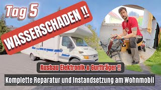 Reparatur Wasserschaden Wohnmobil Tag 5 Ausbau Gurtträger Elektronik und Kabel neu verlegen [upl. by Carmine]