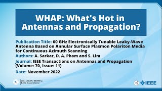 60 GHz Electronically Tunable LeakyWave Antenna Based on Annular Surface Plasmon Polariton [upl. by Ettenuahs724]