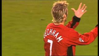 David Beckham Goal 27082002 UEFA CL Man United v Zalaegerszegavi [upl. by Calesta]