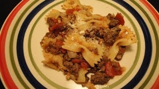 Bow Tie Pasta with Tomatoes and Ground Beef [upl. by Anetta]