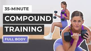 35Minute Full Body Dumbbell Workout Compound Exercises [upl. by Aetnuahs540]