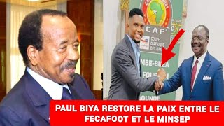 PAUL BIYA FRAPPE UN GRAND COUPS SUR LA TABLE ET INSTAURE LA PAIX FECAFOOT MINSEP [upl. by Threlkeld177]