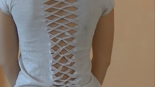 DIY cutout crossover back Tshirt [upl. by Zora]