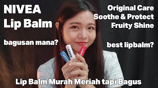 REVIEW LIP BALM NIVEA  Original Care  Soothe and Protect  Fruity Shine [upl. by Jonina]