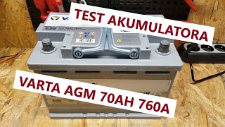 Test akumulatora VARTA AGM 70Ah 760AEN [upl. by Sumedocin]