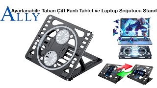 ALLY Ayarlanabilir Taban Çift Fanlı Tablet ve Laptop Soğutucu Stand [upl. by Bamberger]