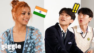 Korean Teens Meet Indian KPOP Idol Member For The First Time Ft Sriya of BLACK SWAN [upl. by Srevart]