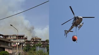 INCENDIO BOSCHIVO Atterraggio  decolli elicottero AIB corpo forestale sicilia [upl. by Yvonner510]