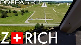 P3D V45  SWISS 777 Landing in Aerosoft ZURICH TomatoShade  ENVTEX [upl. by Alyosha336]