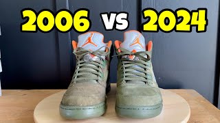 Air Jordan 5 Olive Comparison 2006 vs 2024 [upl. by Karsten845]