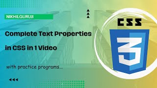 4 Text Properties in CSS Hindi  Align shadow color transform [upl. by Kcirdnekel175]