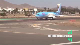 Tui Fly Take off Gran Canaria Airport [upl. by Naujahs]