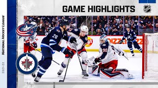 Blue Jackets  Jets 325 l NHL Highlights 2022 [upl. by Koy416]