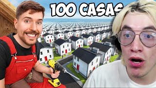 Glogloking Reacciona A ¡Construí 100 Casas Y Las Regalé De MrBeast [upl. by Elleda654]