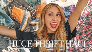 HUGE fall thrift haul  try on  Nike Timberland LL Bean [upl. by Nassi]