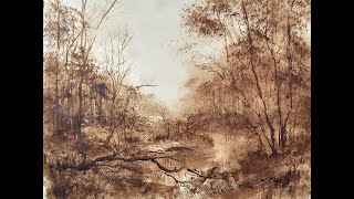 Beginner Tonalist Watercolor Landscape Tutorial Monochrome Cotman Vandyke Brown [upl. by Delia]