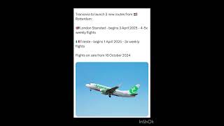 Transavia to launch 2 new routes from 🇳🇱Rotterdam [upl. by Beaver335]