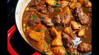 Stew Chicken brown stew With Potato  CaribbeanPotcom [upl. by Kcirtapnaes]