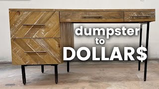 Dumpster to Dollars  Flipping a Trash Picked Desk [upl. by Ydnys]