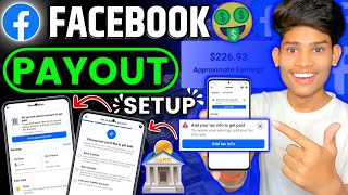 Facebook Payout Account Setup 2024 🔥  Facebook Tax Information Setup  Facebook Page Monetization [upl. by Auhsuj]