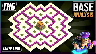 THE BEST TH6 WarTrophy Base  COC Town Hall 6 Hybrid Base Design Layout 2023  Clash of Clans [upl. by Brigida]