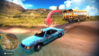 Chalky The School Bus Collects Wrecked Cars Out Of Pond  Off The Road Unleashed Nintendo HD [upl. by Ylek]