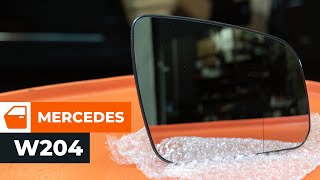 How to change glass for wing mirror MERCEDES W204 TUTORIAL AUTODOC [upl. by Aniez360]