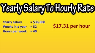 How To Calculate Hourly Pay Rate From Salary  Formula For Salary To Hourly Pay Rate [upl. by Marleah]