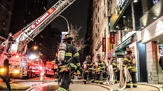 FDNY 1075 AllHands Box 1089  Fire in Restaurant basement and 1st floor Halts Christmas Dinner [upl. by Ashling]