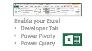 How to Enable your Developer Tab Power Pivots Power Query [upl. by Pfeifer]