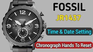 How to set time date amp chrono on FOSSIL JR1437 [upl. by Arondell]