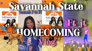 Savannah State Homecoming Vlog ft jt 🧡💙🐅 college savannah homecoming jt collegefootball [upl. by Eislehc]