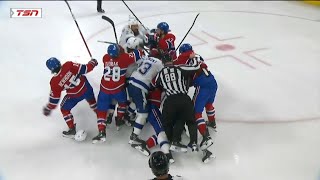 Montreal Canadiens Vs Tampa Bay Lightning Scrum [upl. by Philips]