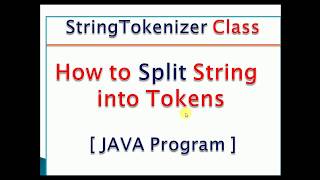 How to split string with delimiter in java  StringTokenizer Class in Java Example [upl. by Otrevlig]