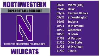 2024 Northwestern Wildcats Football Schedule [upl. by Nnylatsyrk]