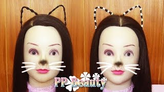 วิธีทำผมทรงหูแมวแบบง่ายมากๆ  Easy cat ear hairstyle tutorial [upl. by Avaria]