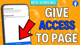 How to Give Access to Facebook Page 2024 [upl. by Elleynod]