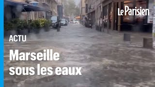 Marseille frappée par des pluies torrentielles le VieuxPort noyé sous les eaux [upl. by Thorley]