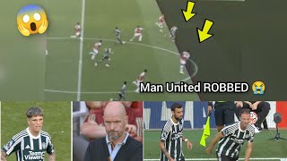 Madness Man United ROBBED by Arsenal VAR referees  How is this Garnacho goal offside [upl. by Ativ]