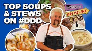 Top 10 DDD Soup amp Stew Videos with Guy Fieri  Diners DriveIns and Dives  Food Network [upl. by Odlanier]