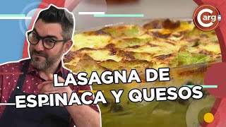 Cómo preparar una LASAGNA DE ESPINACA Y QUESOS [upl. by Christianity]