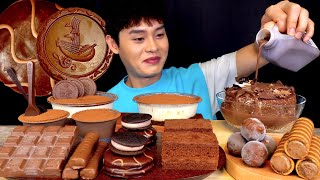 ASMR 초코초코 초코파티🍫초코푸딩 초콜릿 아이스크림 초코바 초코빵 먹방 Chocolate Dessert Party Choco Cake With Choco Milk MuKBang [upl. by Reta]